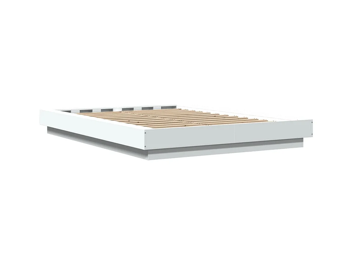 Giroletto con Luci LED Bianco 140x190 cm in Legno Multistrato