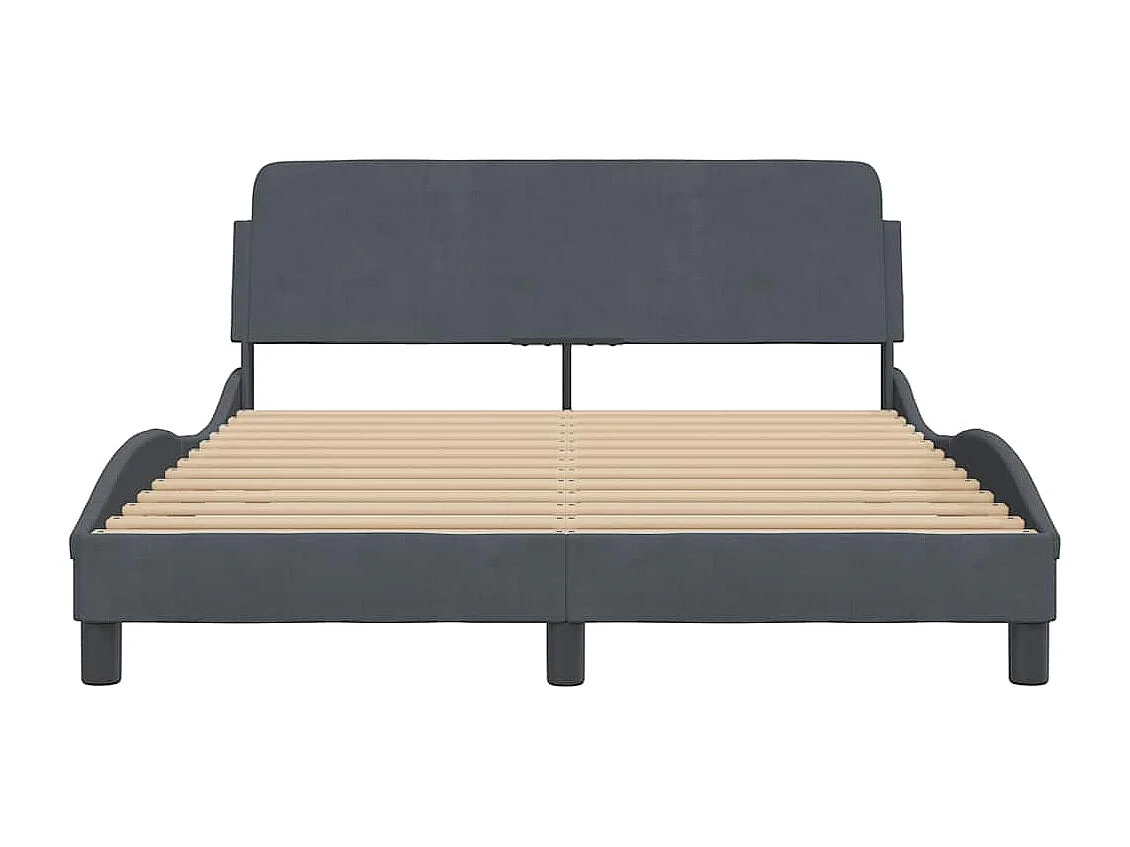 Cadre de lit Dover gris foncé 120x200 cm velours