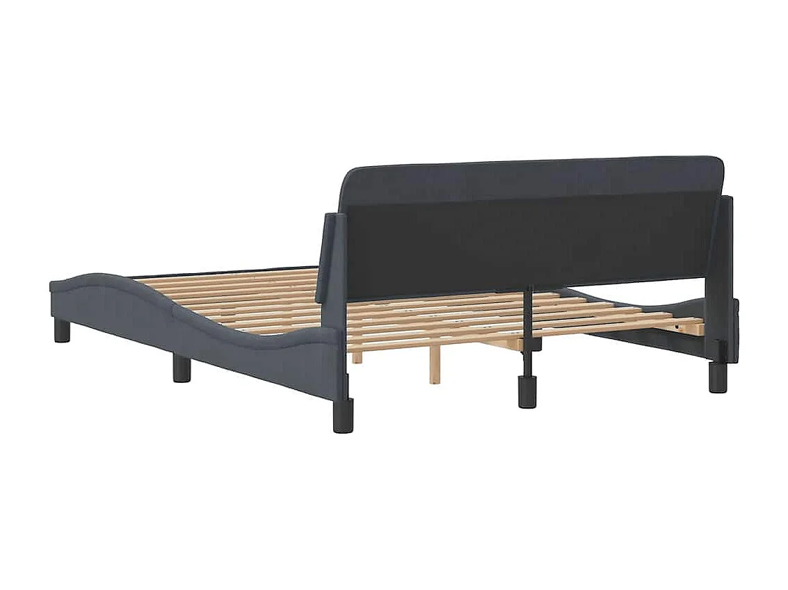Cadre de lit Dover gris foncé 120x200 cm velours