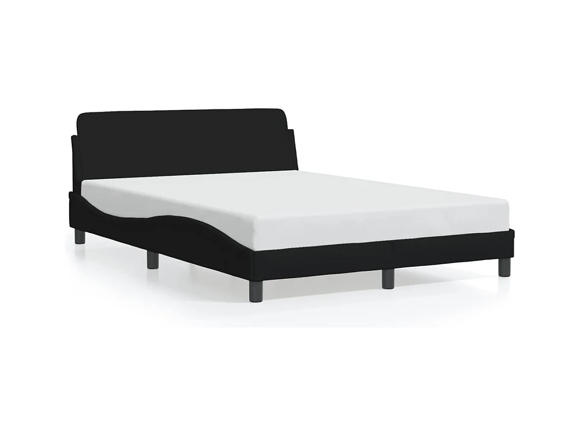 Cadre de lit sans matelas noir 140x200 cm tissu