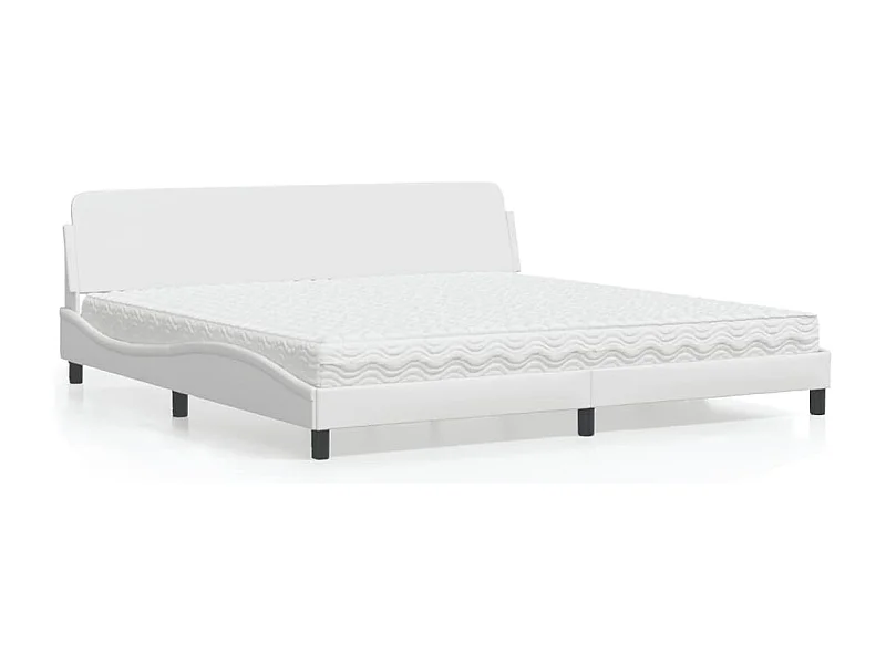 Bed met matras "Dover" kunstleer wit 200x200 cm