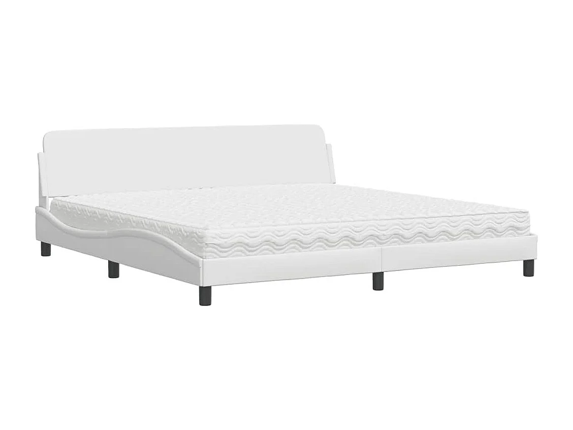 Bed met matras "Dover" kunstleer wit 200x200 cm