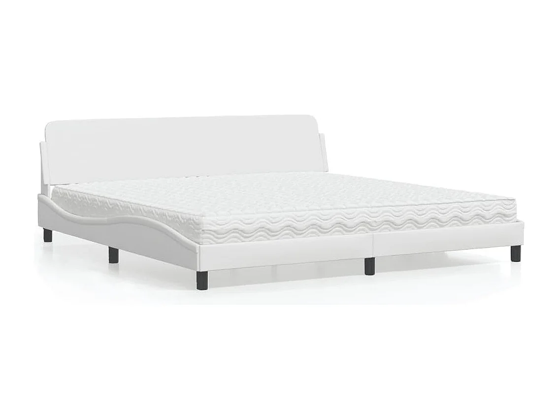 Bett mit Matratze "Dover" Weiß 200x200 cm Kunstleder