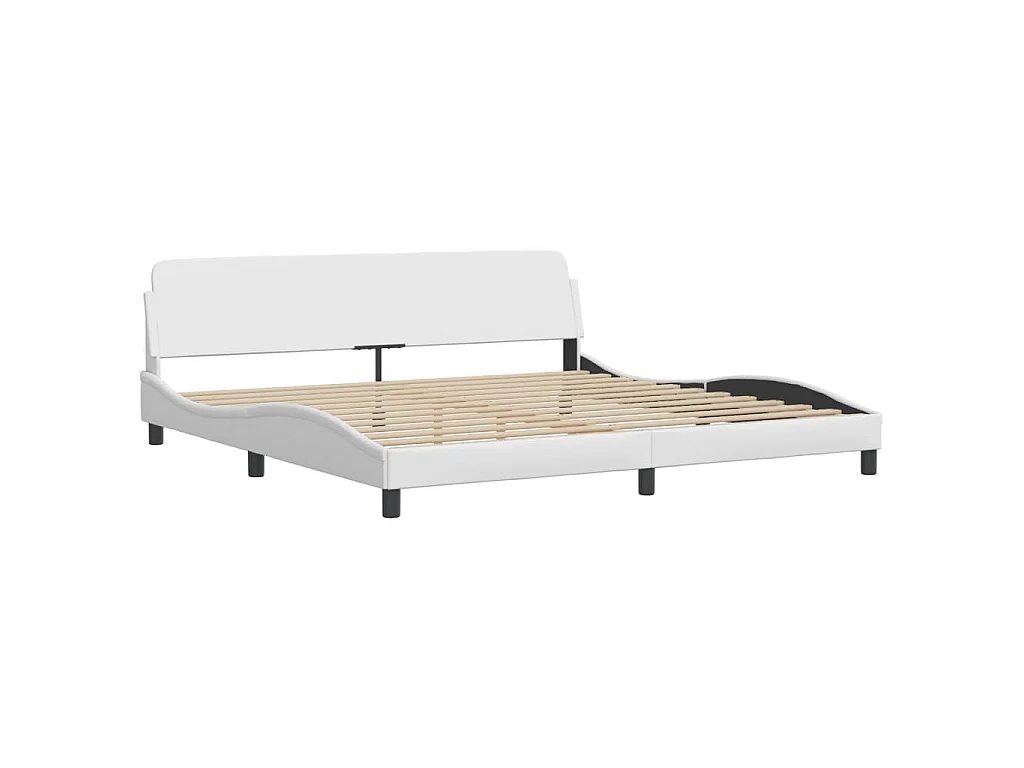 Letto con Materasso Dover Bianco 200x200cm in Similpelle