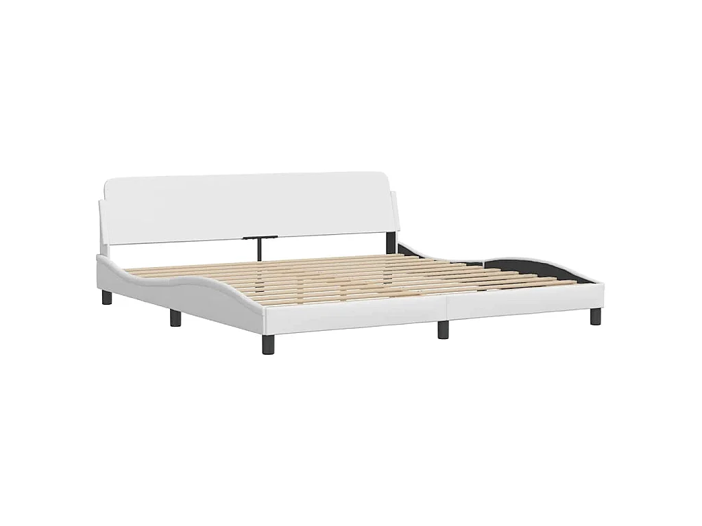Letto con Materasso Dover Bianco 200x200cm in Similpelle