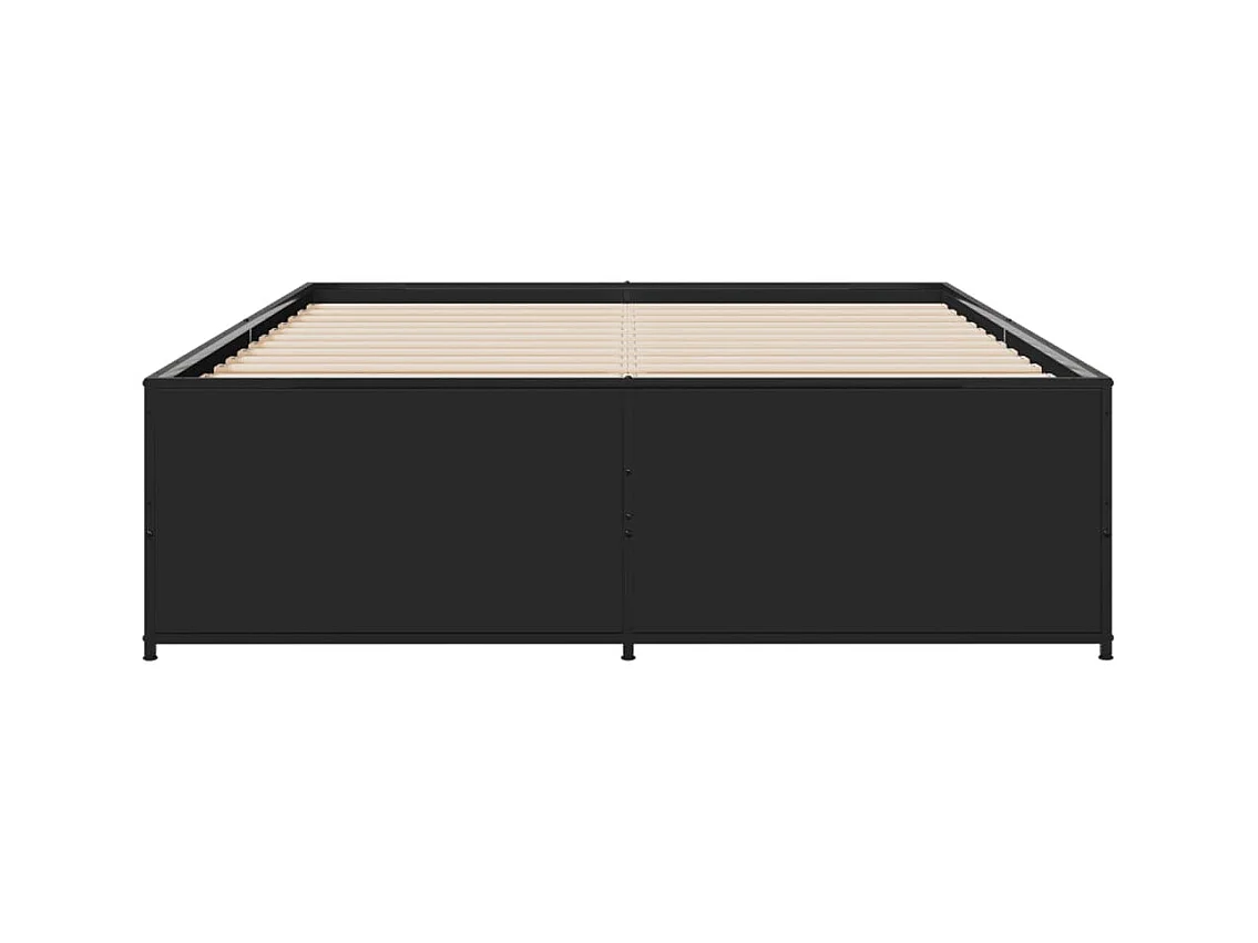 Cadre de lit sans matelas noir 135x190 cm