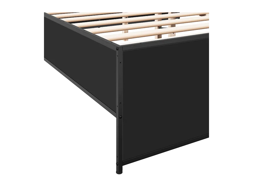 Cadre de lit sans matelas noir 135x190 cm