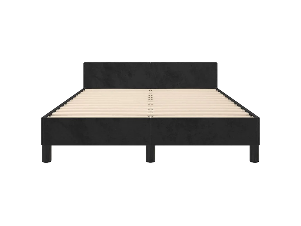 Giroletto senza Materasso Nero 120x190 cm Velluto