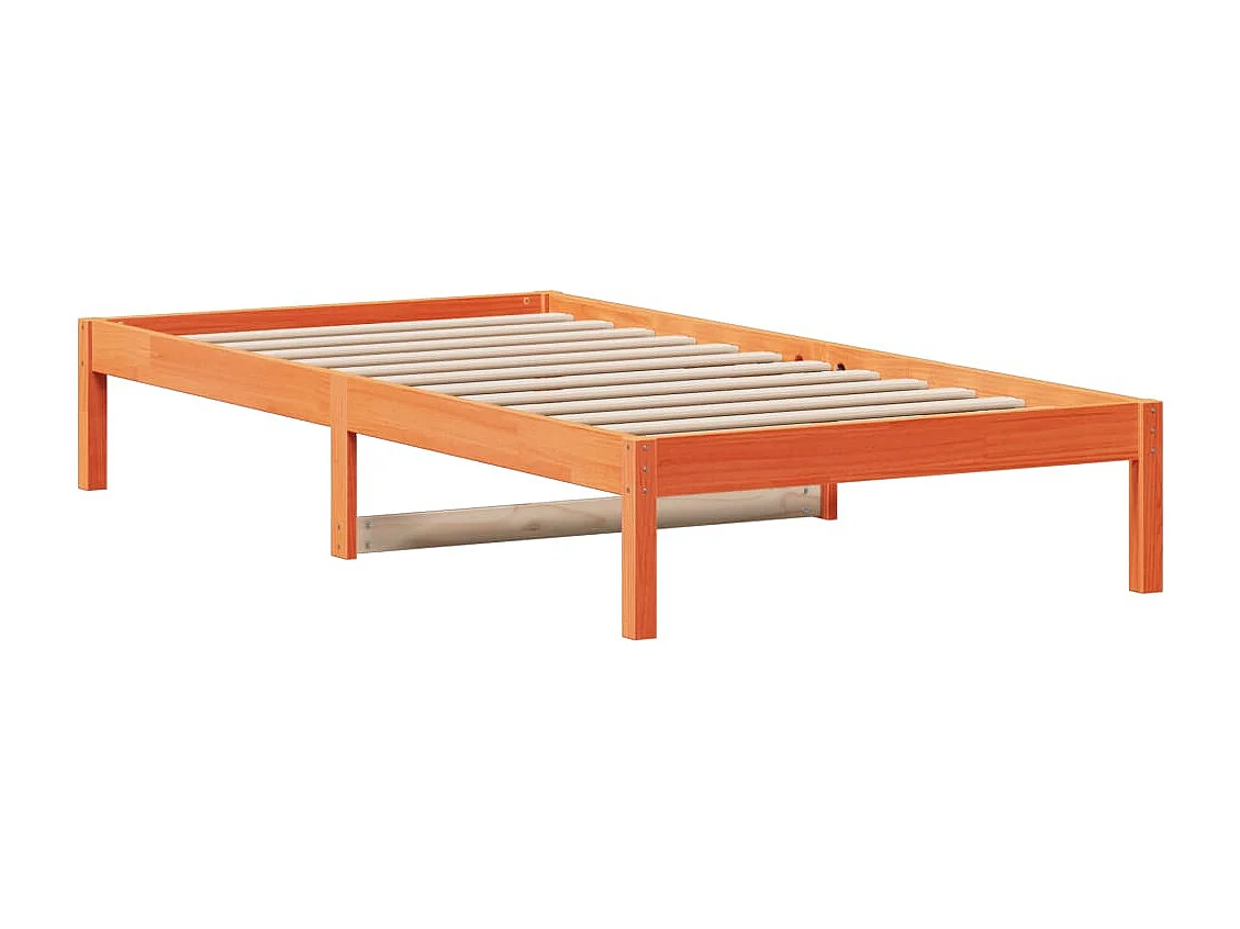 Sofá cama sin colchón madera maciza pino marrón cera 80x200 cm