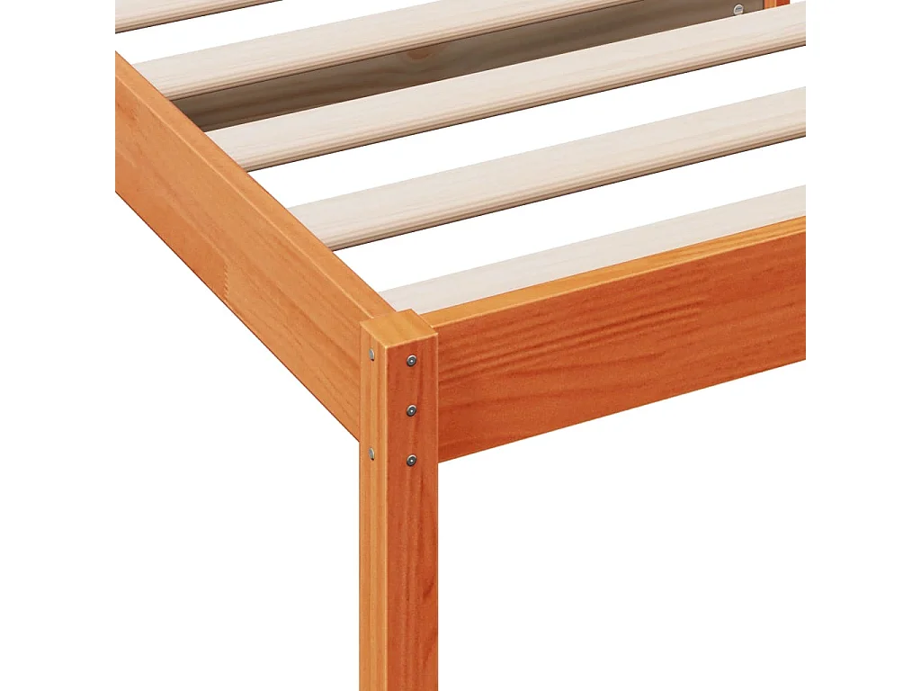 Sofá cama sin colchón madera maciza pino marrón cera 80x200 cm