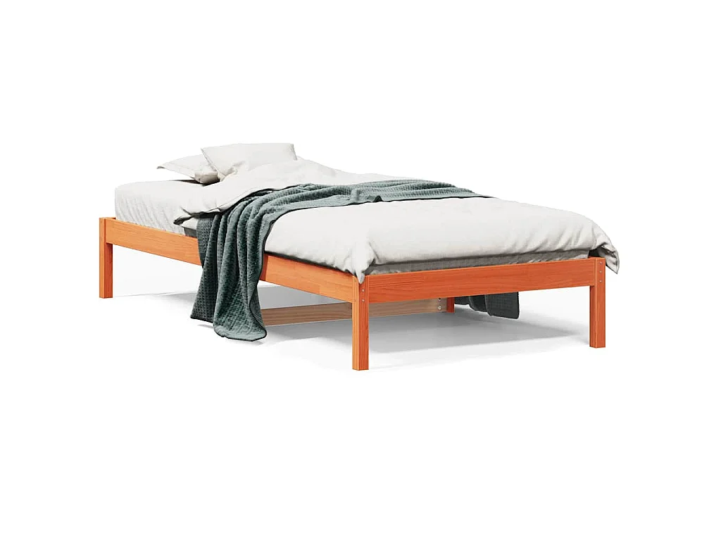 Slaapbank zonder matras 80x200 cm massief grenenhout wasbruin