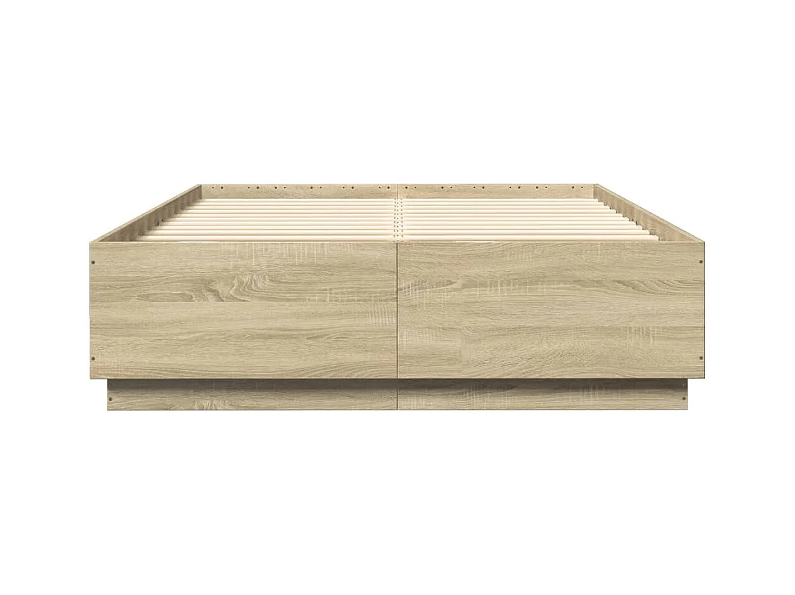 Cadre de lit avec LED sans matelas chêne sonoma 120x200 cm
