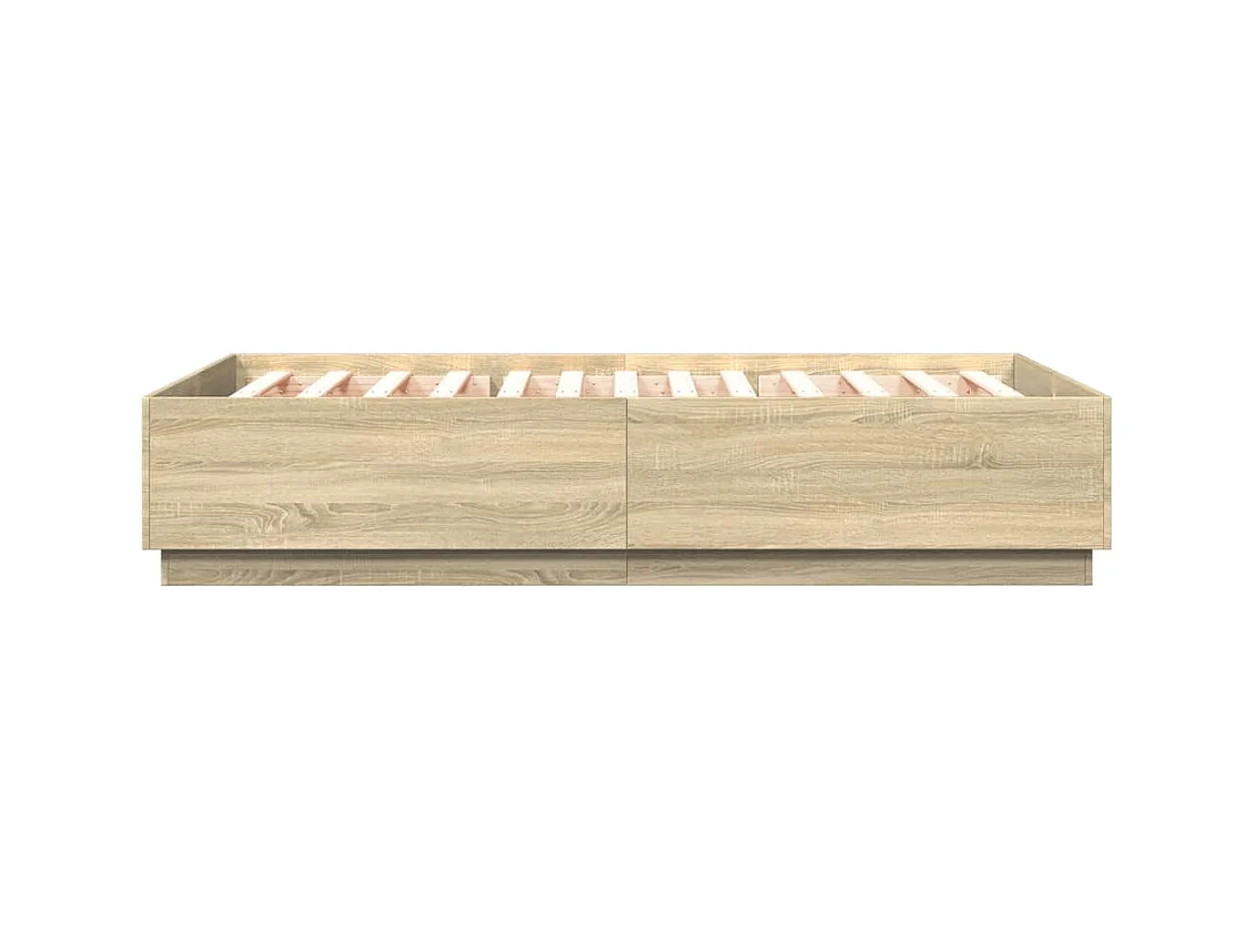 Cadre de lit avec LED sans matelas chêne sonoma 120x200 cm