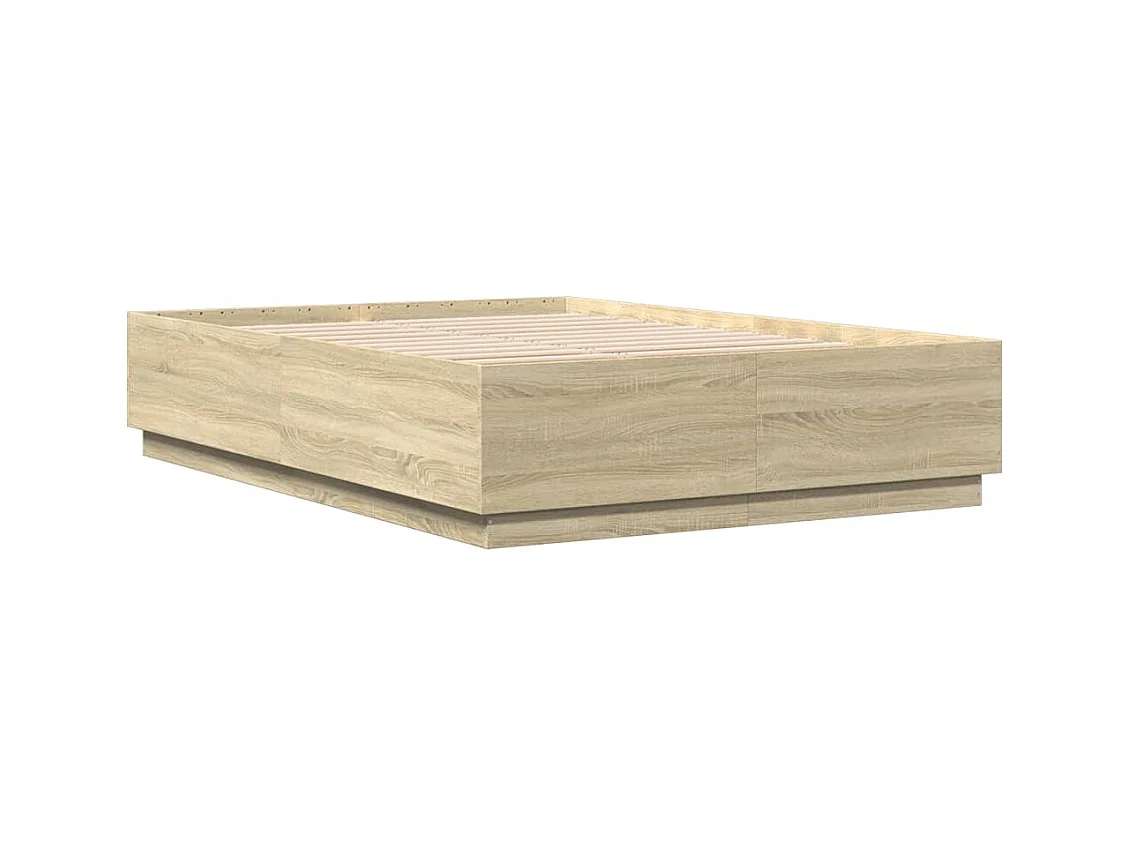 Cadre de lit avec LED sans matelas chêne sonoma 120x200 cm