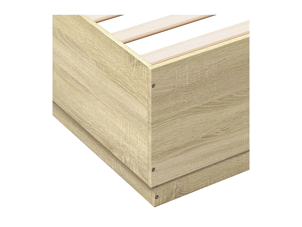 Cadre de lit avec LED sans matelas chêne sonoma 120x200 cm