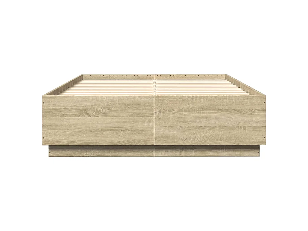 Bettgestell mit LED Sonoma-Eiche 120x200 cm Holzwerkstoff