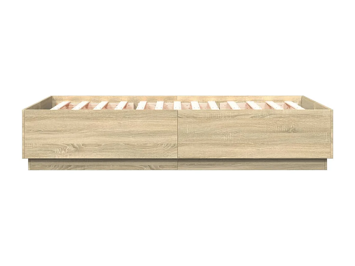 Bettgestell mit LED Sonoma-Eiche 120x200 cm Holzwerkstoff