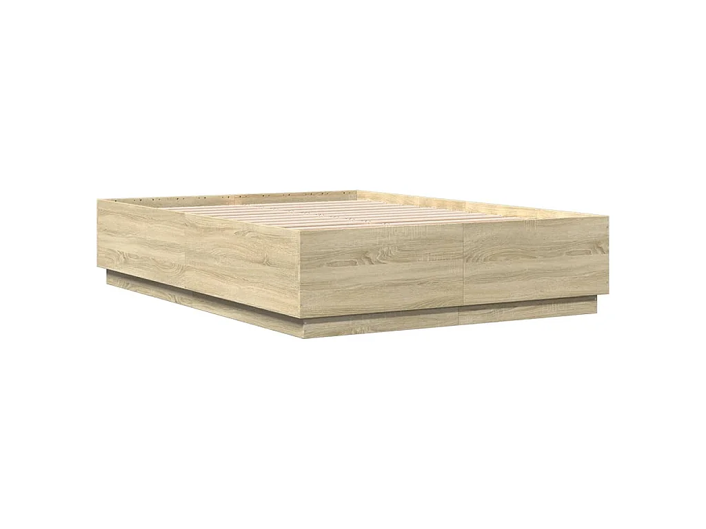 Cadre de lit avec LED sans matelas chêne sonoma 120x200 cm
