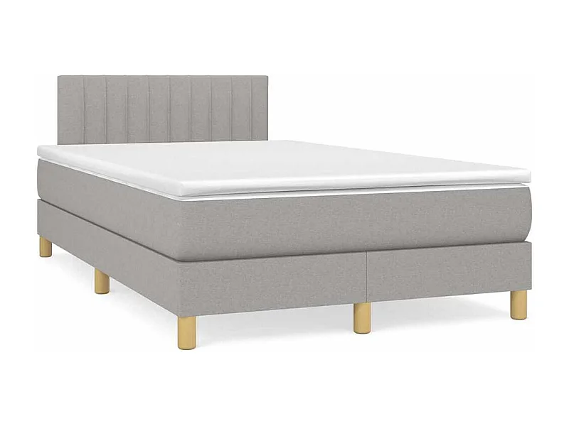 Boxspringbett mit Matratze & LED Hellgrau 120x190 cm Stoff