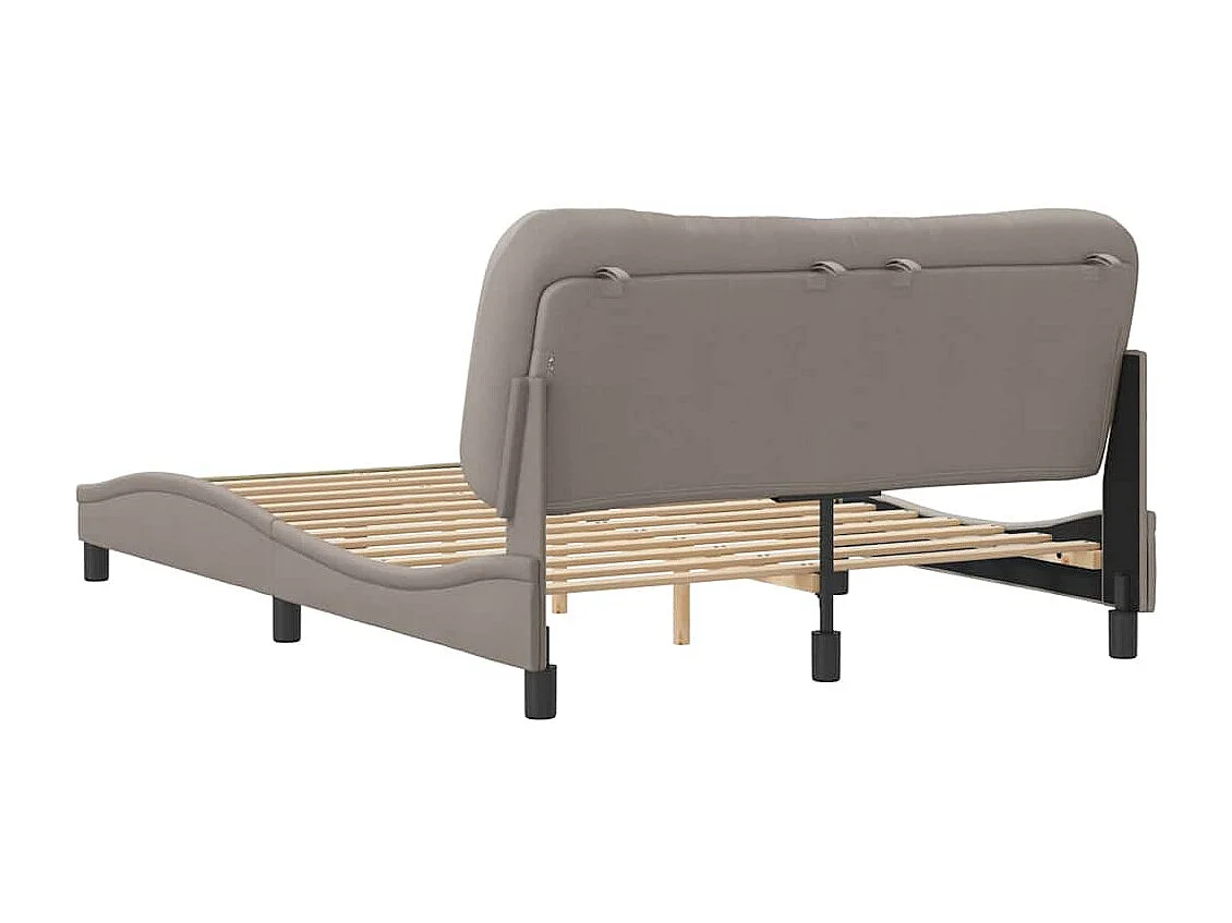 Cadre de lit sans matelas Hvar taupe 120x200 cm tissu
