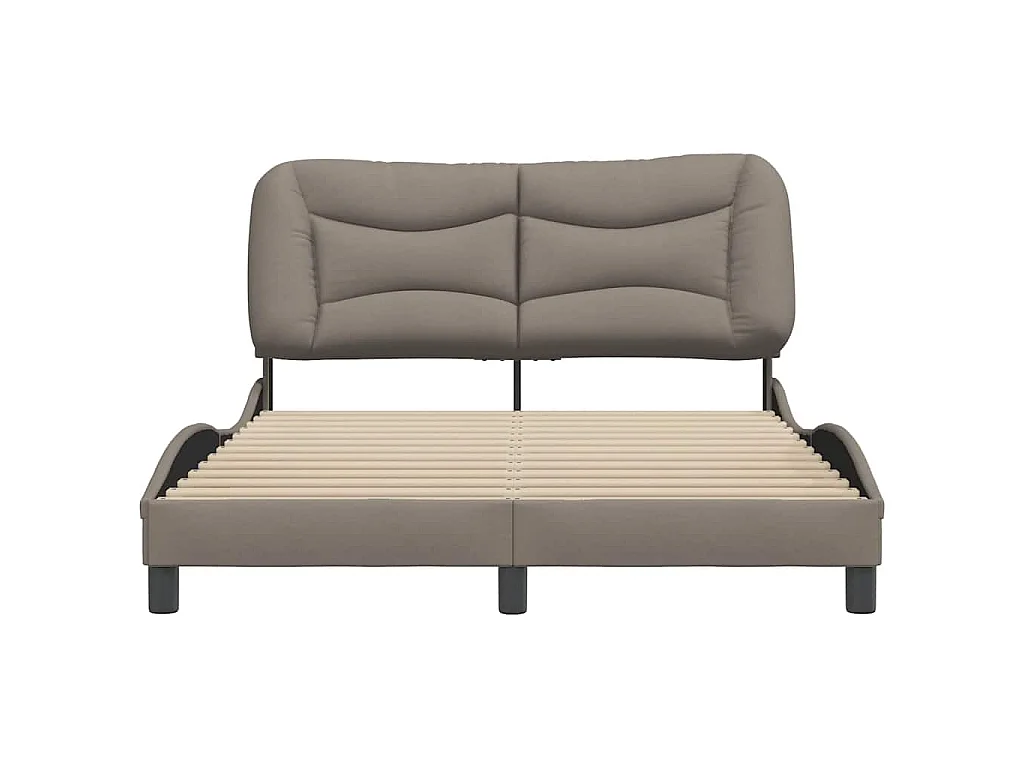 Estructura de cama sin colchón Hvar tela gris taupe 120x200 cm