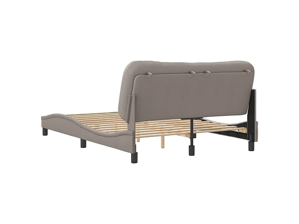 Estructura de cama sin colchón Hvar tela gris taupe 120x200 cm
