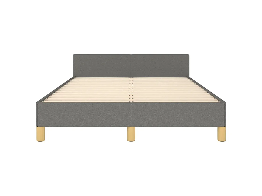 Cadre de lit sans matelas gris foncé 120x190 cm tissu