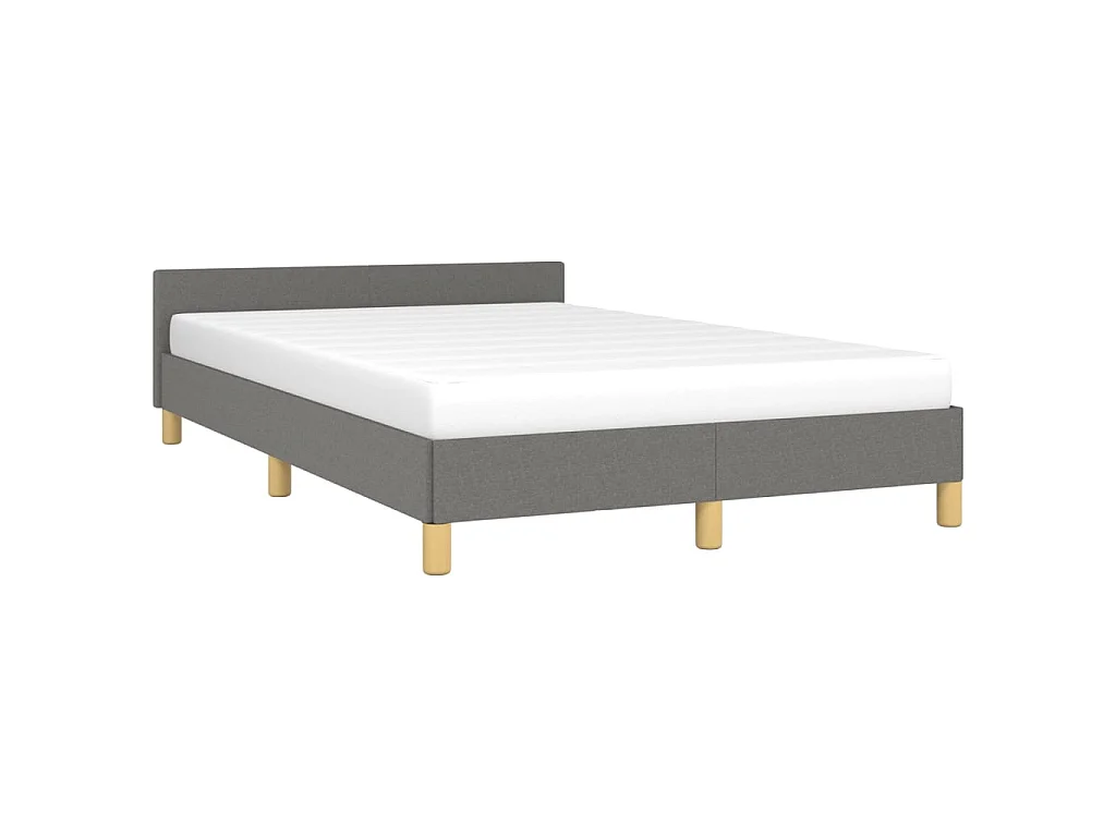 Cadre de lit sans matelas gris foncé 120x190 cm tissu