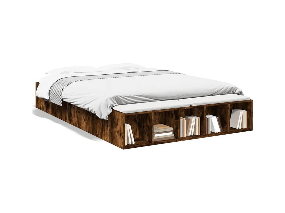 Bedframe bewerkt hout gerookt eikenkleurig 140x200 cm