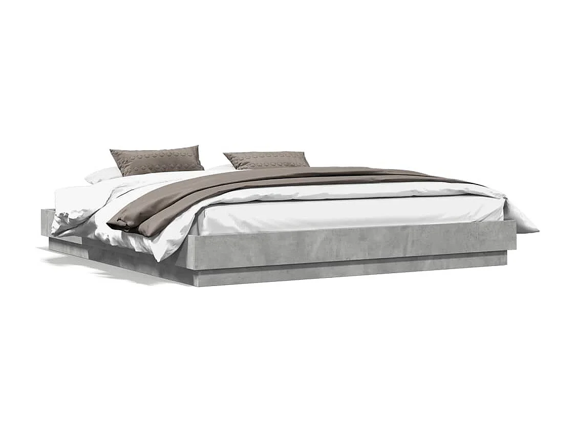 Giroletto con Luci LED Grigio Cemento 200x200 cm