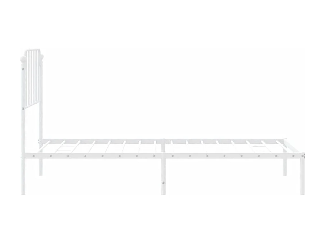 Bettgestell mit Kopfteil Metall Weiß 90x190 cm