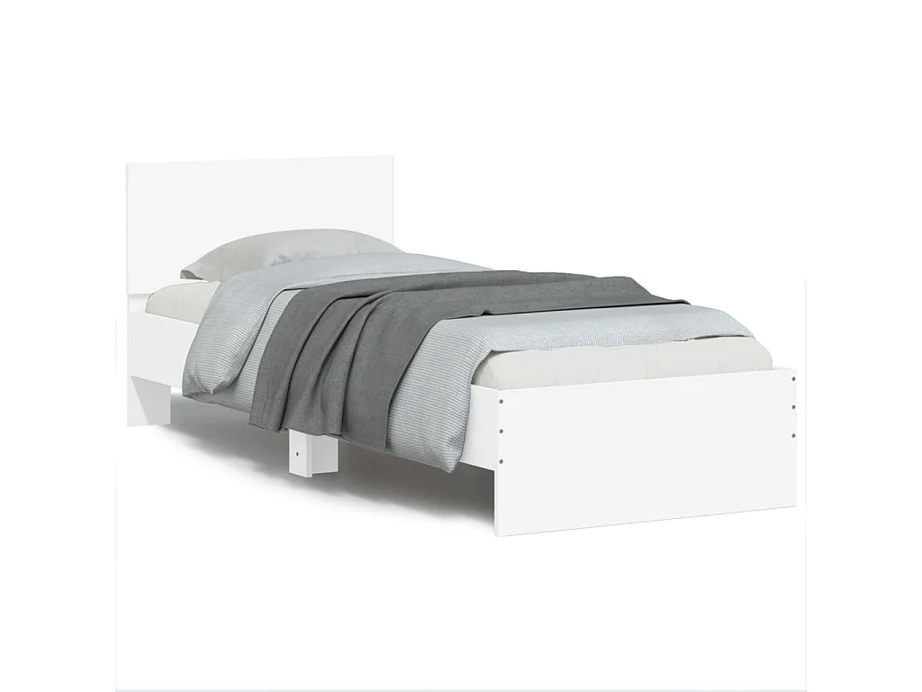 Cadre de lit sans matelas avec lumières LED blanc 90x190 cm