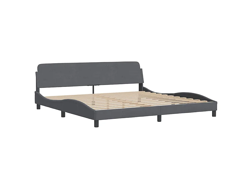 Lit avec matelas Dover gris foncé 200x200 cm velours