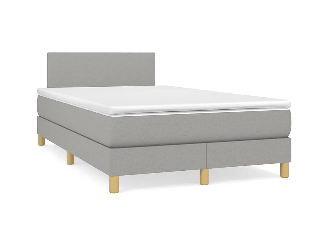 Letto a Molle Materasso e LED Grigio Chiaro 120x190 cm Tessuto