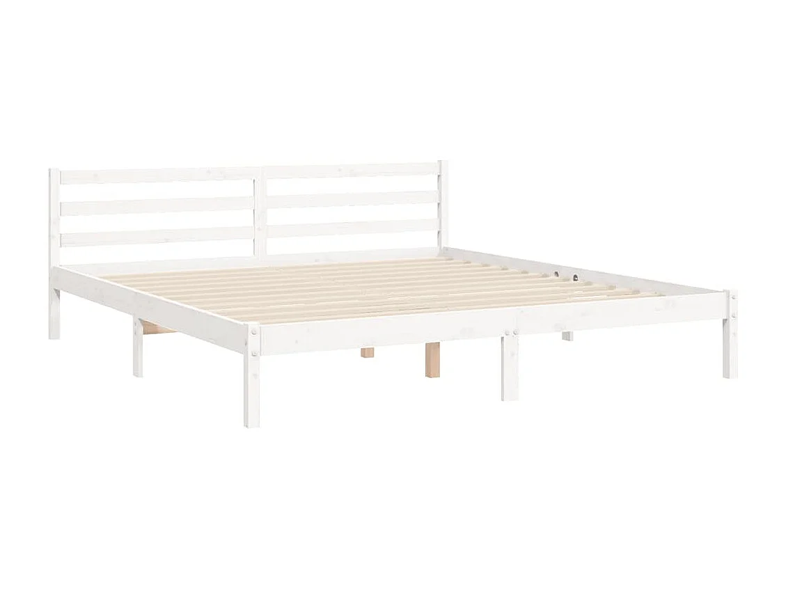 Cadre de lit sans matelas blanc bois massif