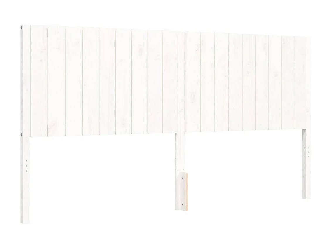 Cadre de lit sans matelas blanc bois massif