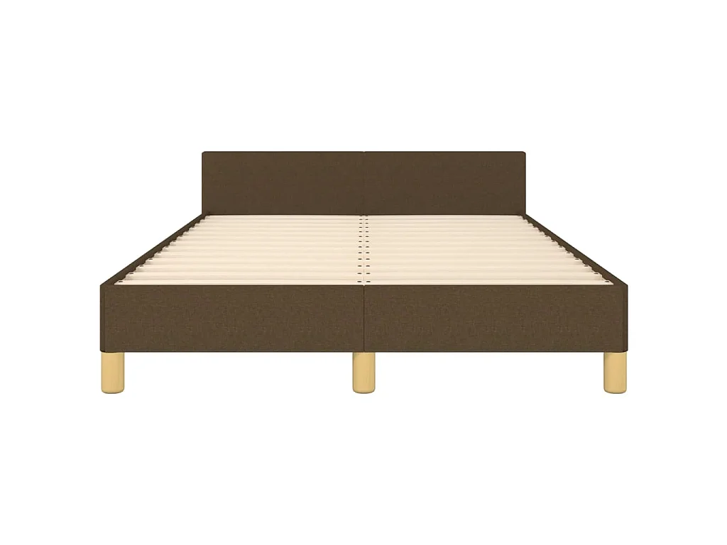 Cadre de lit sans matelas marron foncé 120x190 cm tissu