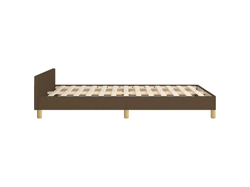 Cadre de lit sans matelas marron foncé 120x190 cm tissu