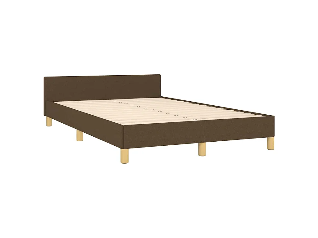 Cadre de lit sans matelas marron foncé 120x190 cm tissu