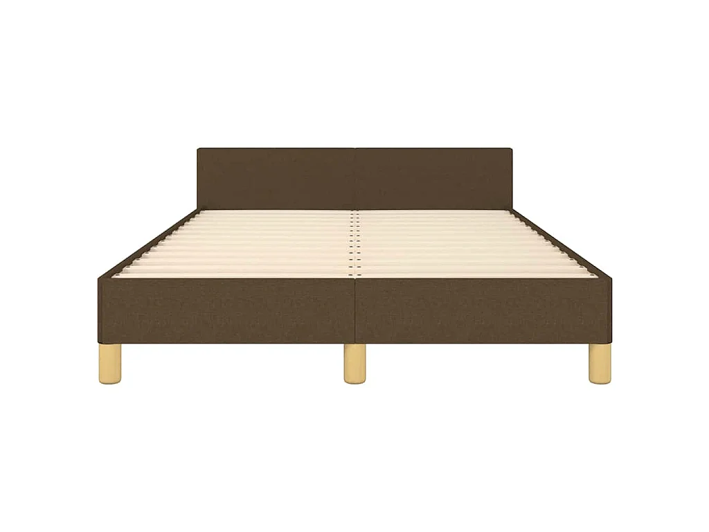 Cadre de lit sans matelas marron foncé 120x190 cm tissu