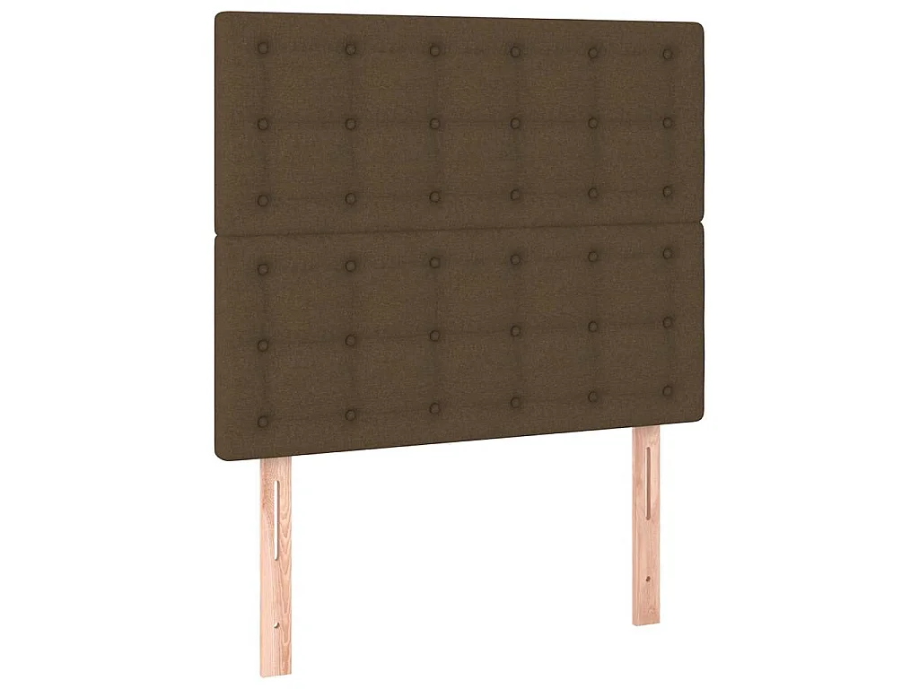 Cadre de lit sans matelas marron foncé 120x190 cm tissu