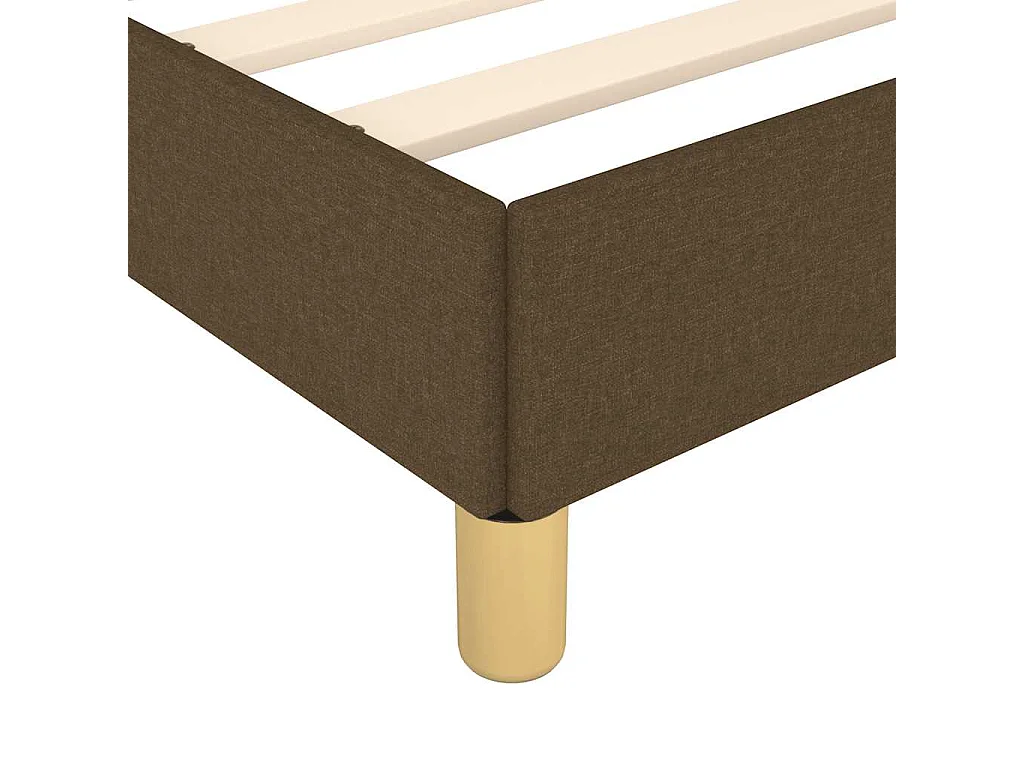 Cadre de lit sans matelas marron foncé 120x190 cm tissu