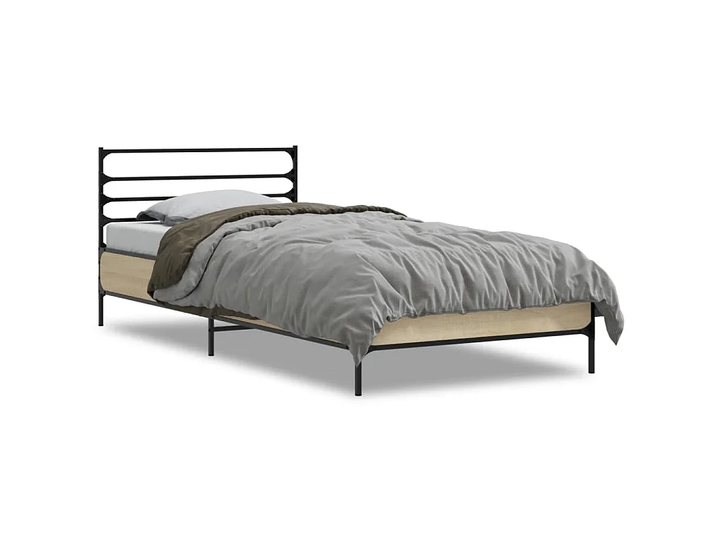 Cadre de lit sans matelas chêne sonoma 75x190 cm