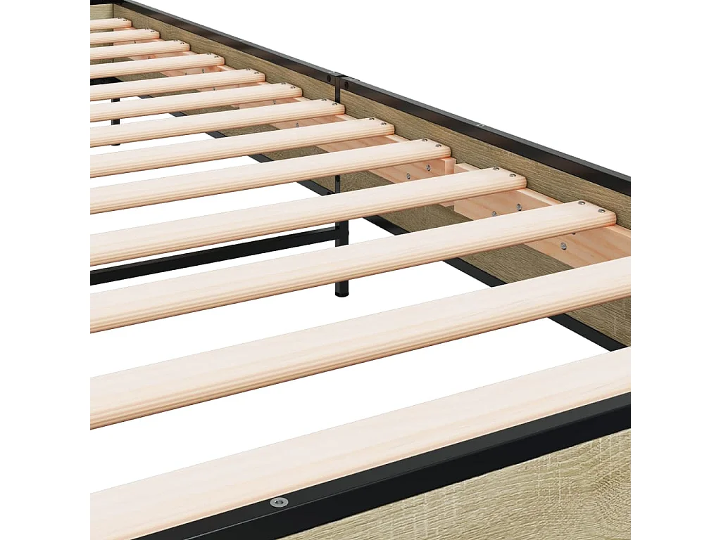 Cadre de lit sans matelas chêne sonoma 75x190 cm
