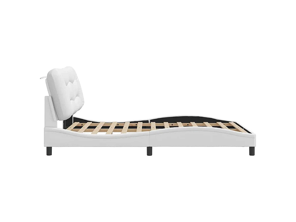 Giroletto senza Materasso Hvar Bianco 120x200 cm in Similpelle