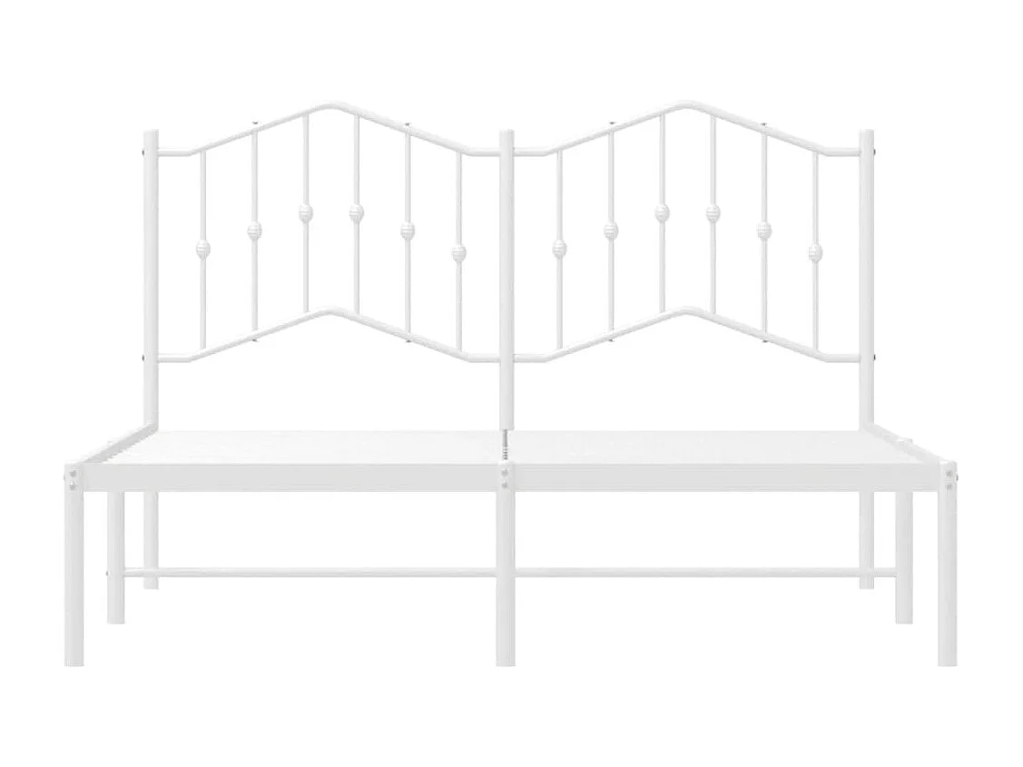 Cadre de lit métal sans matelas et tête de lit blanc 140x200 cm