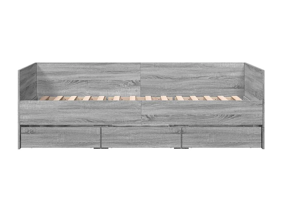 Lit de jour avec tiroirs sans matelas sonoma gris 90x200 cm
