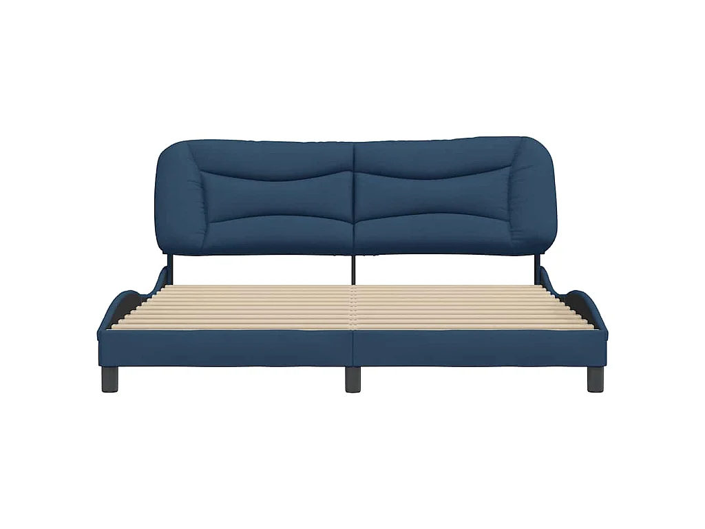 Cadre de lit sans matelas Hvar bleu 180x200 cm tissu