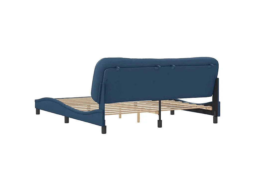Cadre de lit sans matelas Hvar bleu 180x200 cm tissu
