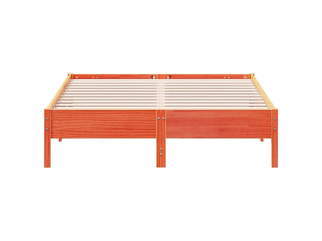 Cadre de lit sans matelas cire marron 160x200cm bois pin massif
